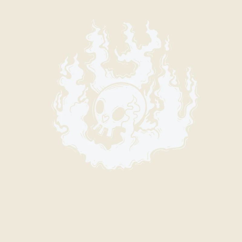 Burning Bone Skull Gothic Styl