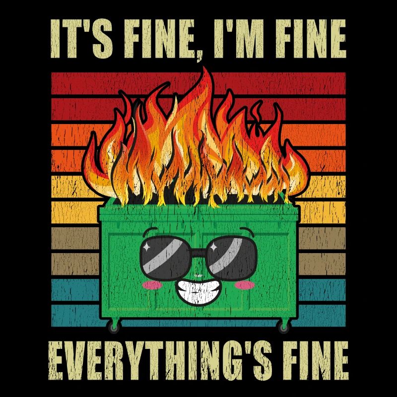 Dumpster Fire It's good that I did well Funny Mens