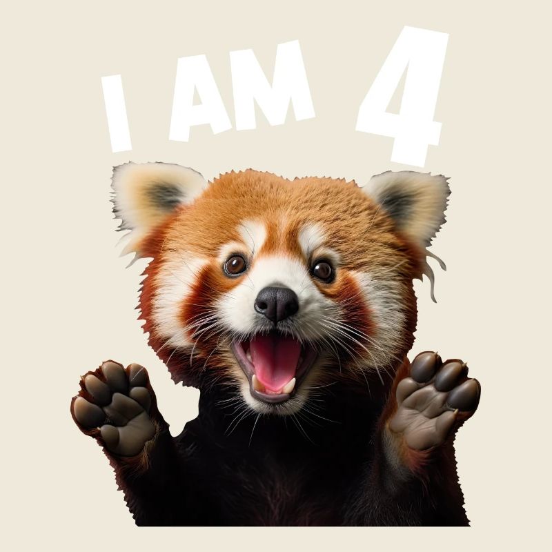 4 ans 4 ans de 4e anniversaire du petit panda panda roux