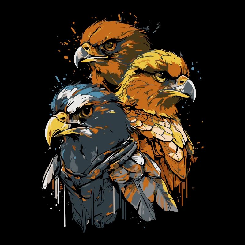 Cartoon der coolen Raubvogel Bande