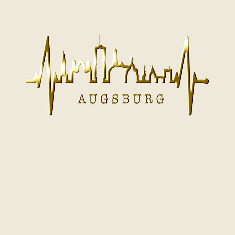 Augsburg Skyline Heartbeat Fan J’aime Augsburger