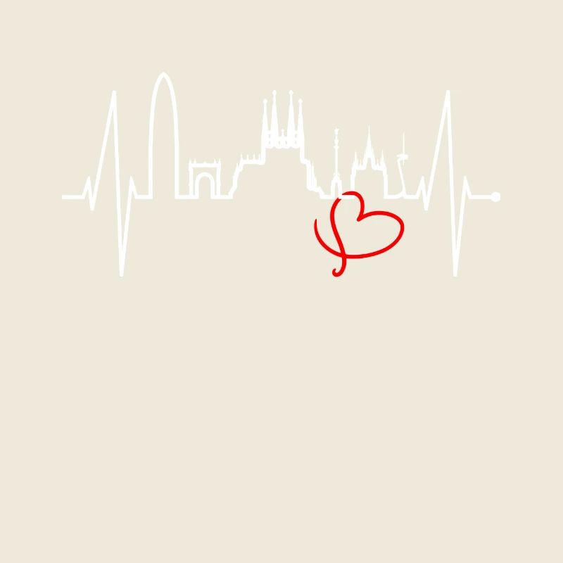 Barcelone Skyline Espagne Heartbeat Fan Barcelone