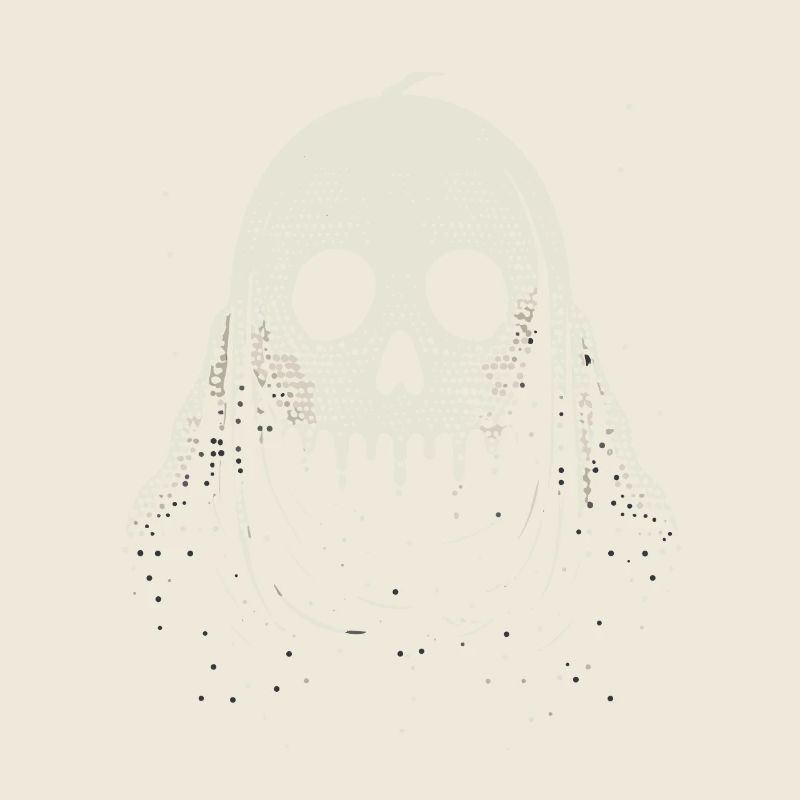 Ghost head with a pumpkin face