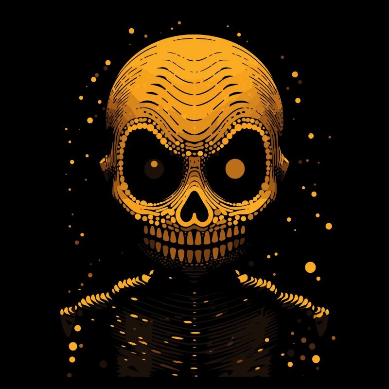 CReepy Yellow Skeleton Head