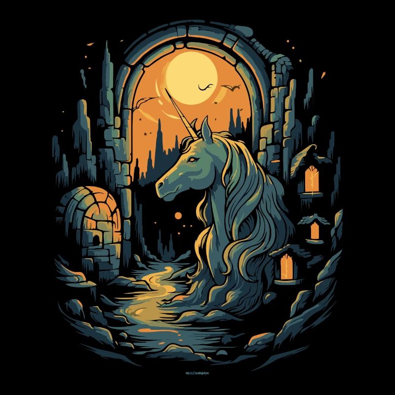 Dunkle Nacht Einhorn