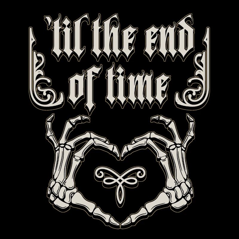 Gothic Liebe, Spruch mit Knochenhänden, Skelett