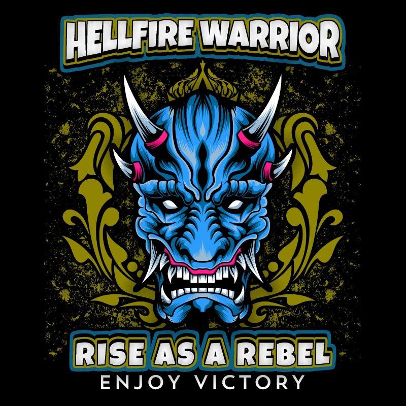 Teufel-Satan, Spruch Hellfire Warrior, Comic-Stil