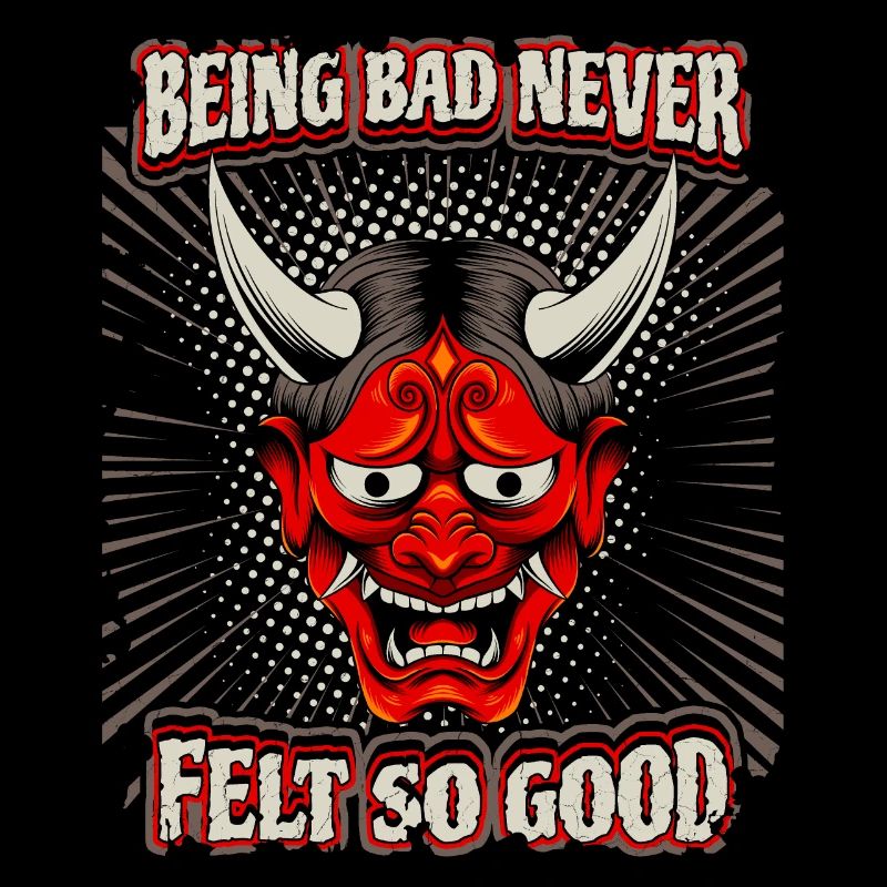 Lustiger Teufel Spruch, Teufels Maske, Comic Stil