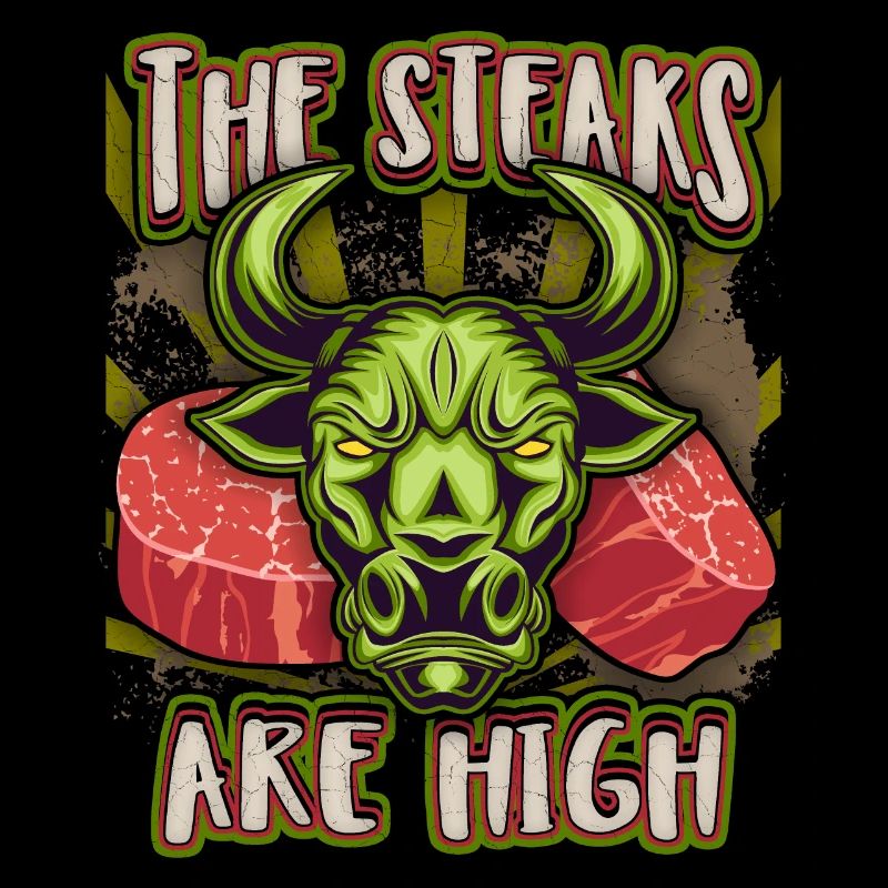 Steak, Fleisch, lustiger Spruch, Stierkopf, Bullen