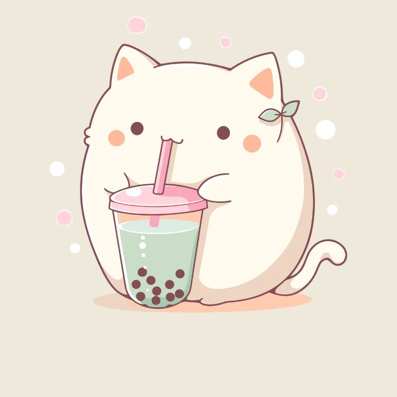 Boissons pour chats kawaii Boba Bubble Tea Chibi