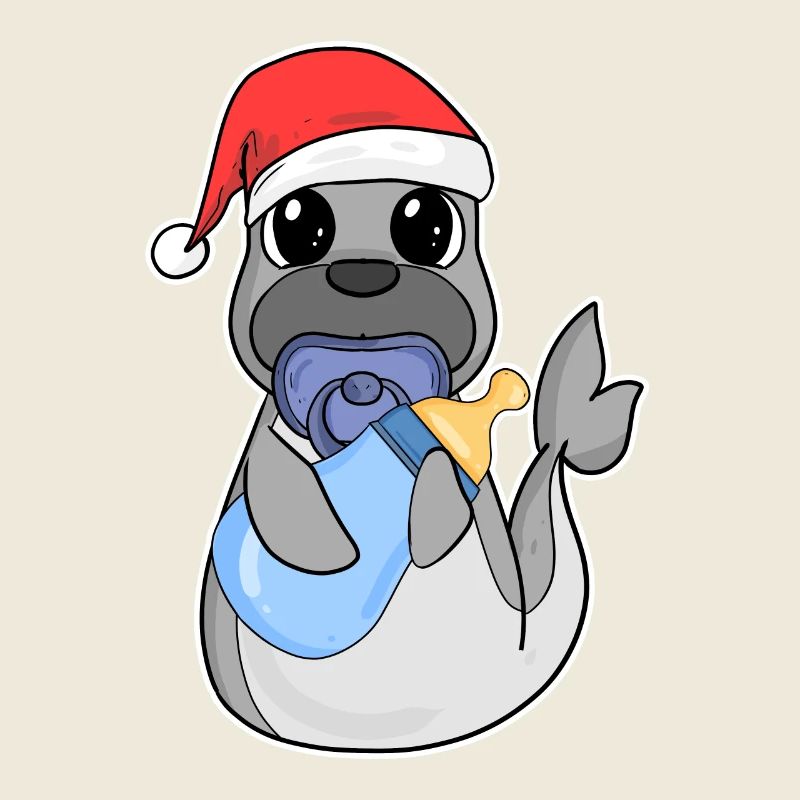 Bébé Lion de mer Noël