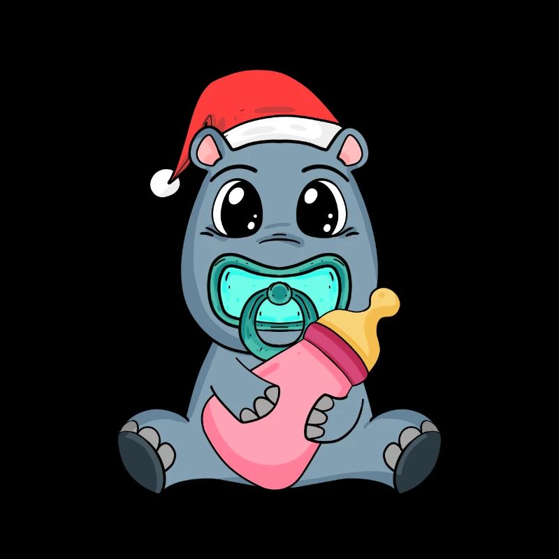 Hippopotame bébé Noël