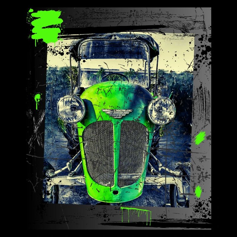 Alter Traktor im Grunge-Stil, abgenutztes Bild