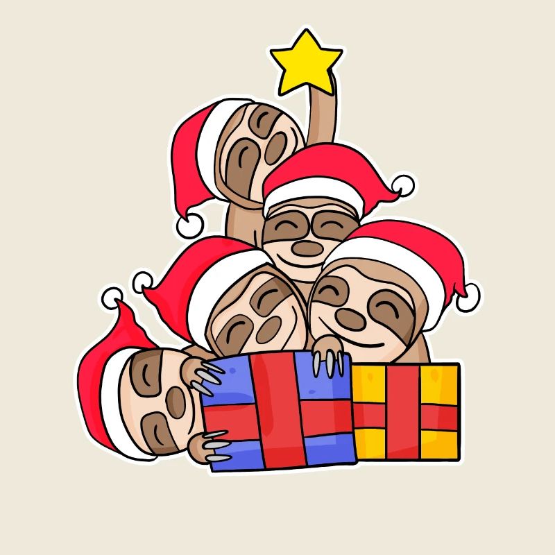 Sloth, Sloths, Christmas Tree, Christmas