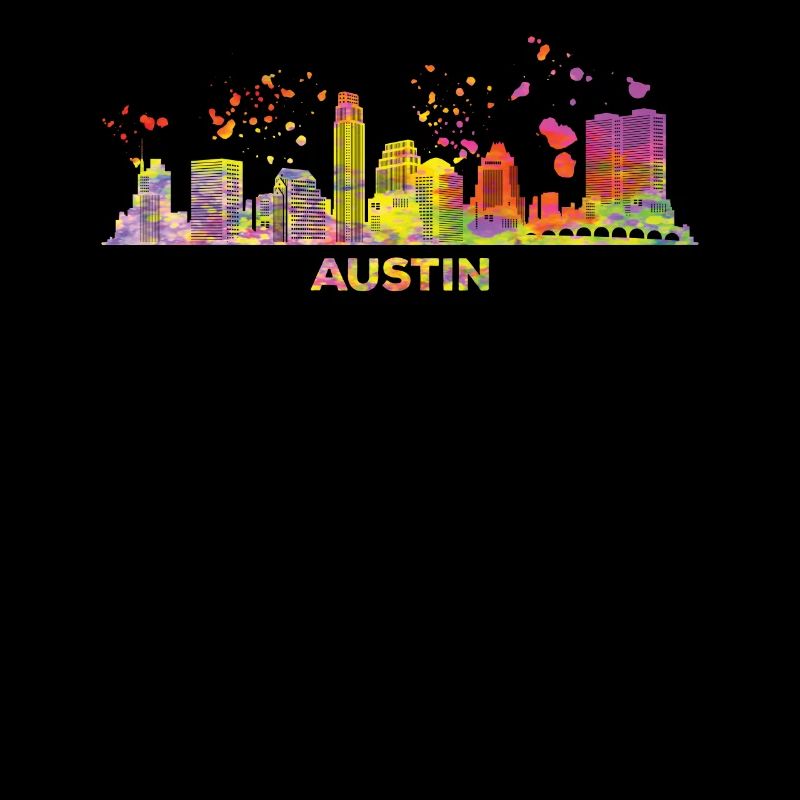 Austinites Aquarelle Skyline Austin
