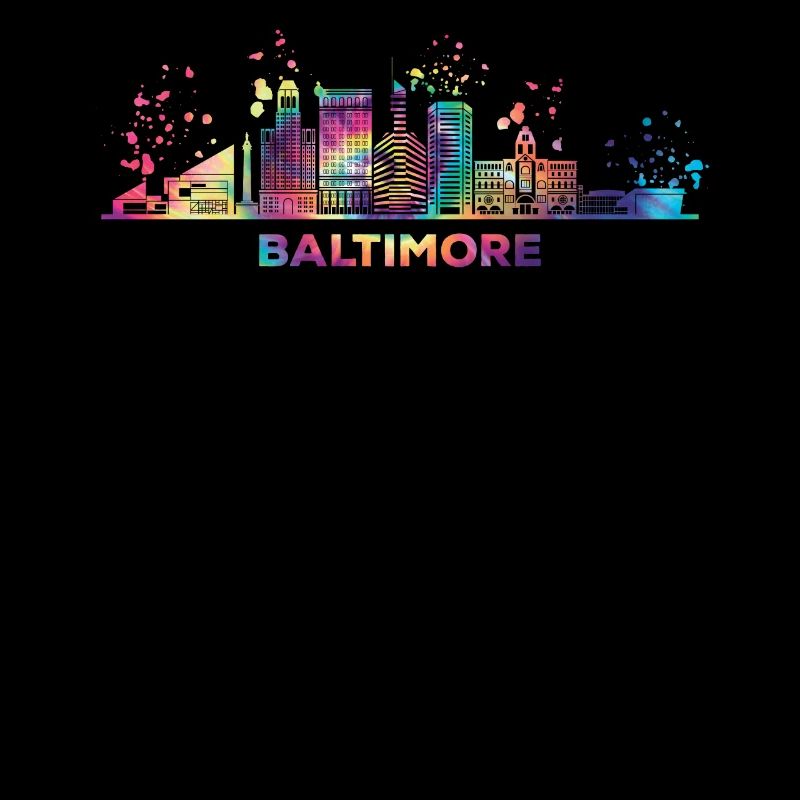 Baltimorean Watercolor Skyline Baltimore