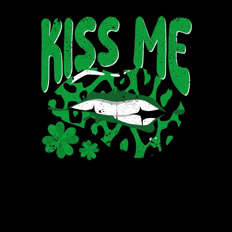Kiss Me Lips Irisches Kleeblatt Kleeblatt Saint
