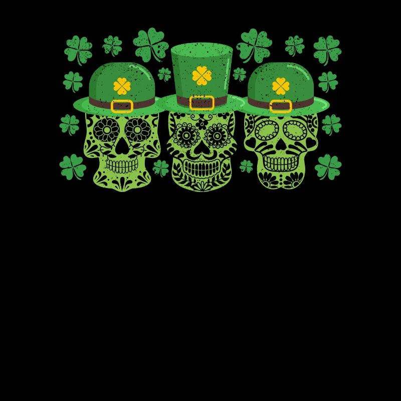 Irish Mexican sugar skulls leprechauns luck