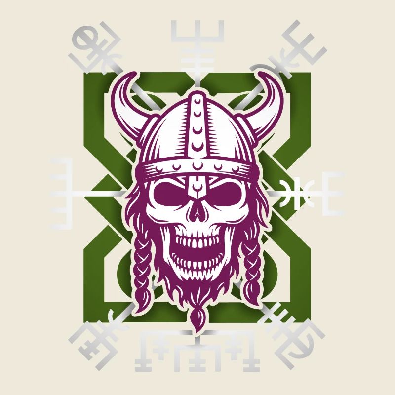 Logo Viking tête de mort, Viking Design, Vegvisir
