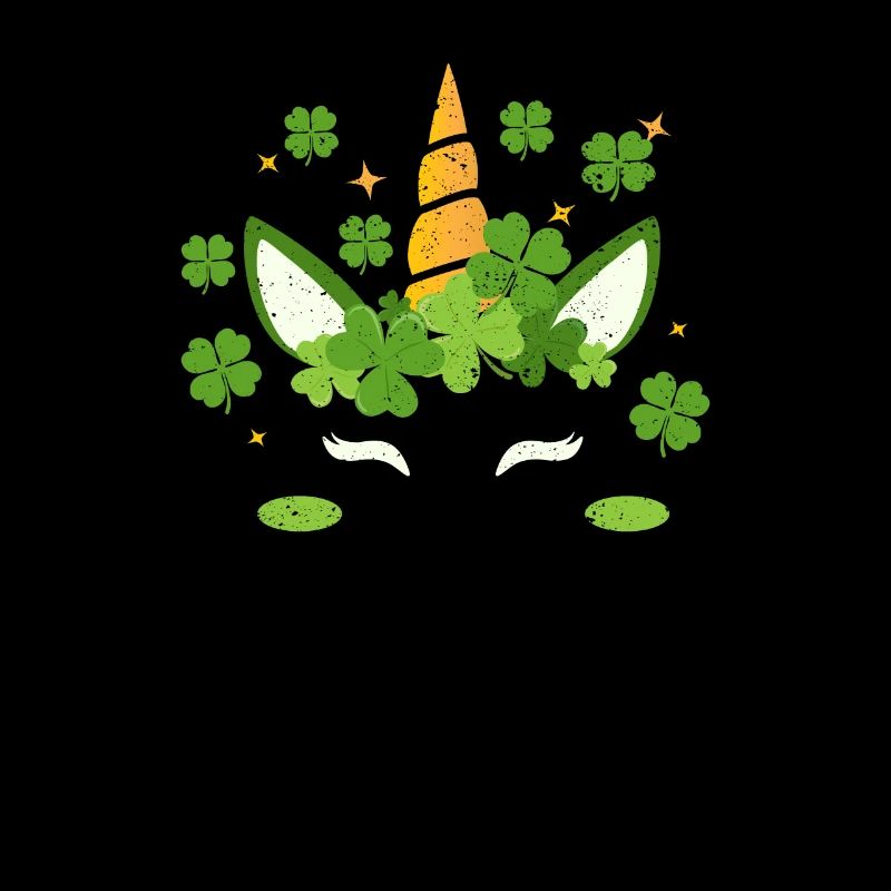 Einhorn Gesicht St. Patricks Day Irisches Klee