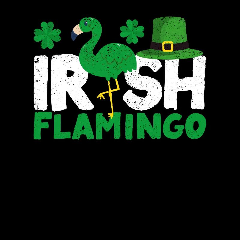 Flamant rose irlandais oiseau vert Saint-Patrick