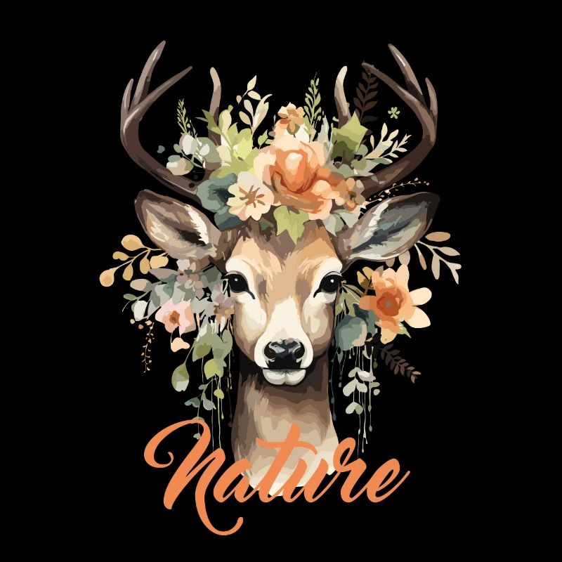 Cerf avec des fleurs Nature Forêt Nature Amis de la Nature Randonnée