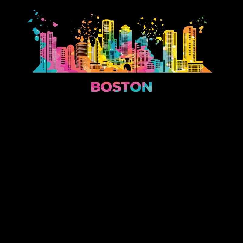 Paysage urbain coloré Boston Skyline