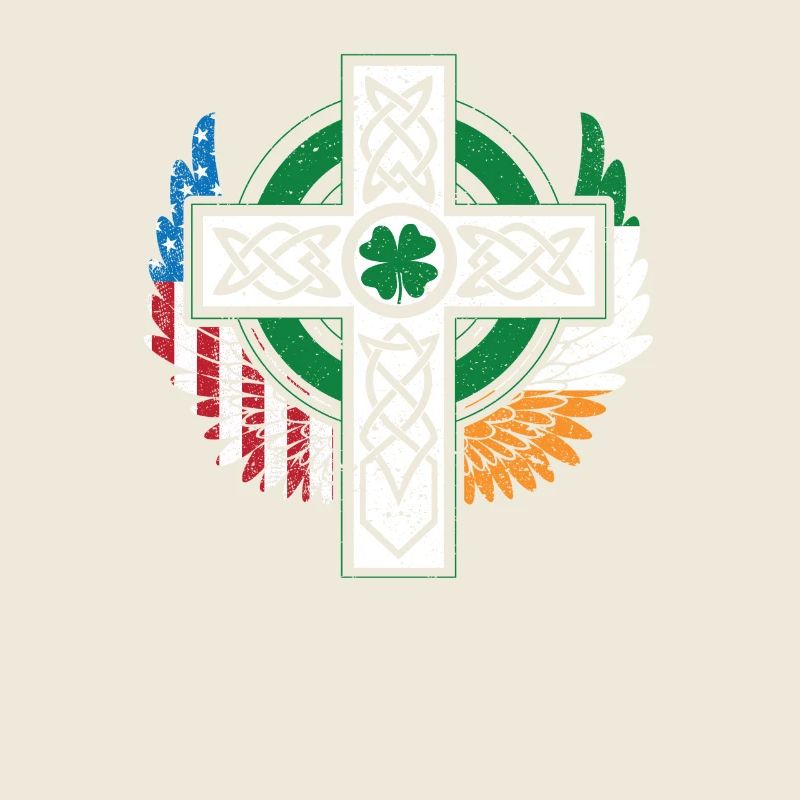 Irish, American, USA, Flag, Celtic Cross