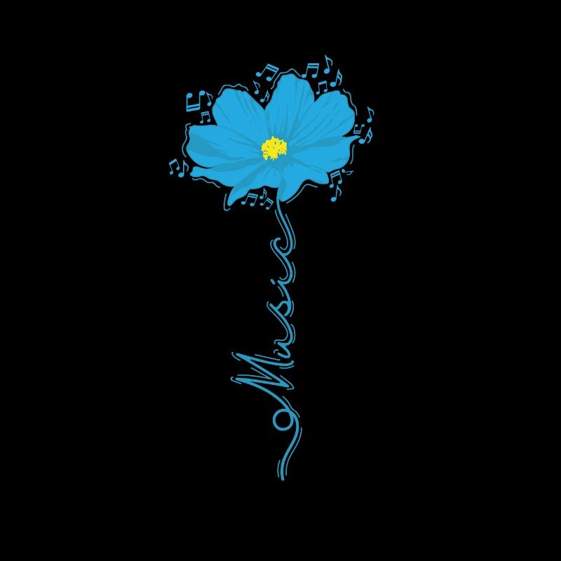 Music mit Blume Musiknote