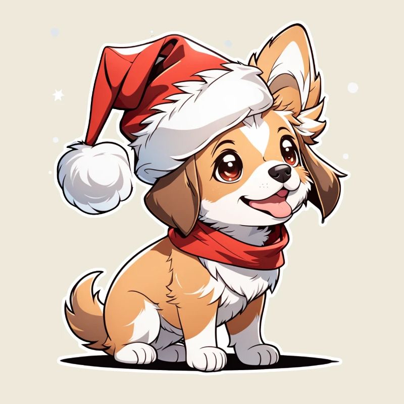 chien avec bonnet de noel