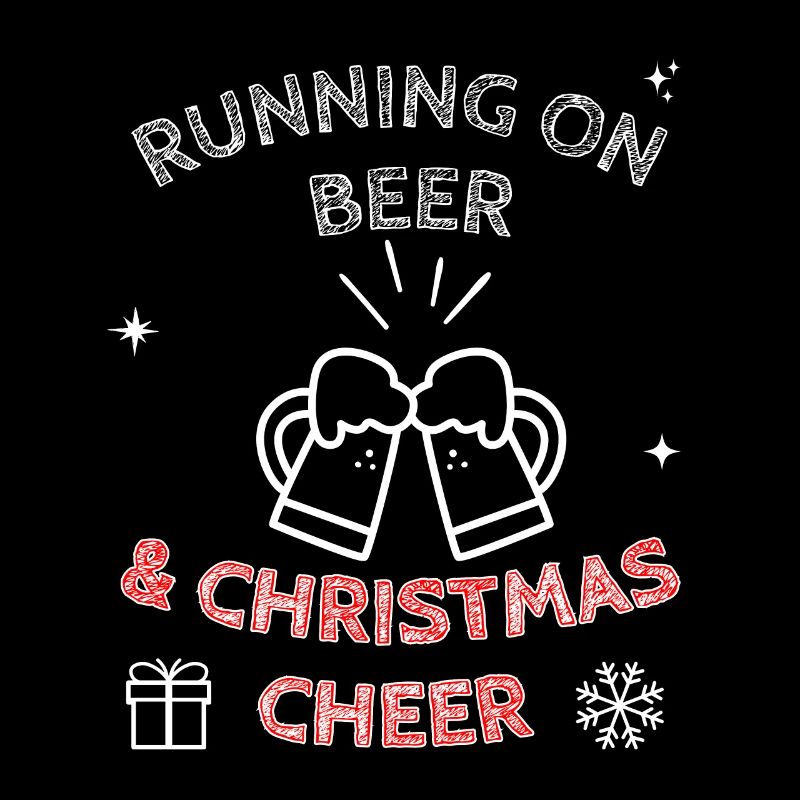Running On Beer And Christmas Cheer Funny Festive