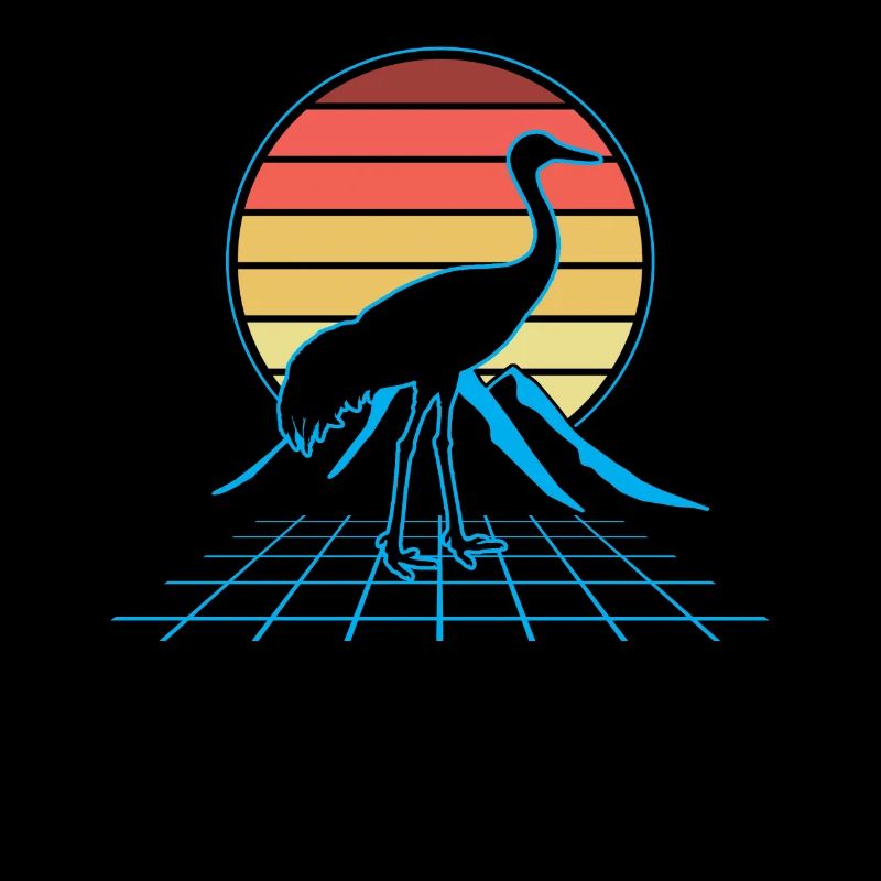 Sandhill Crane Retro Bird Birdwatching