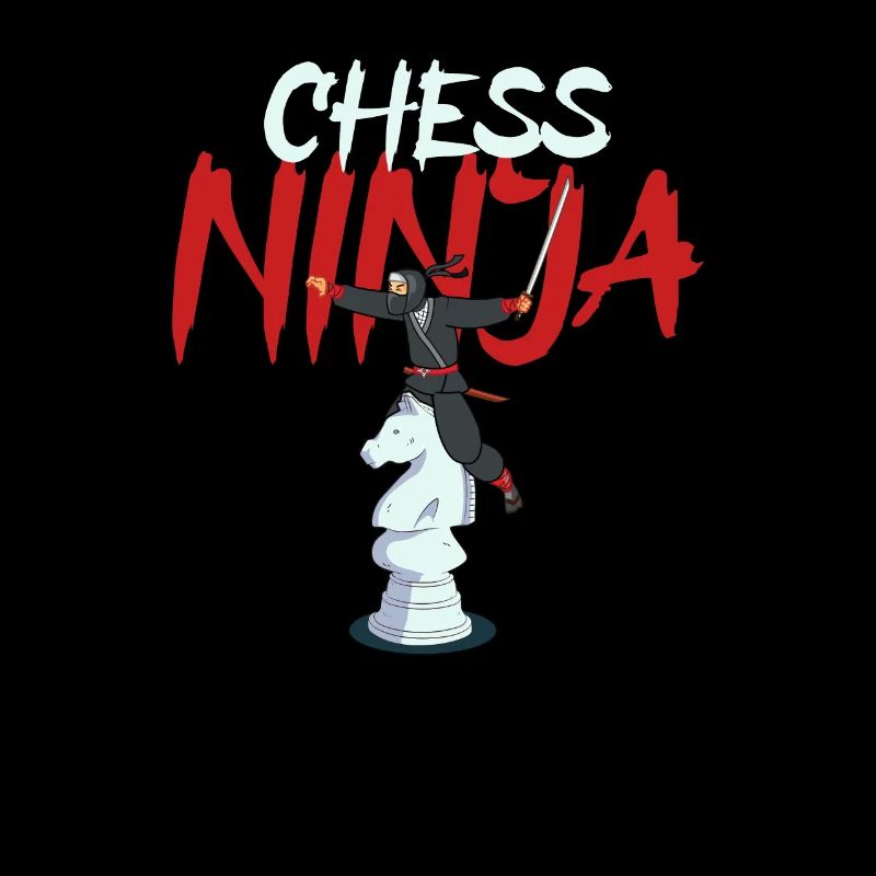 Chess Ninja Funny Board Game Player Fan
