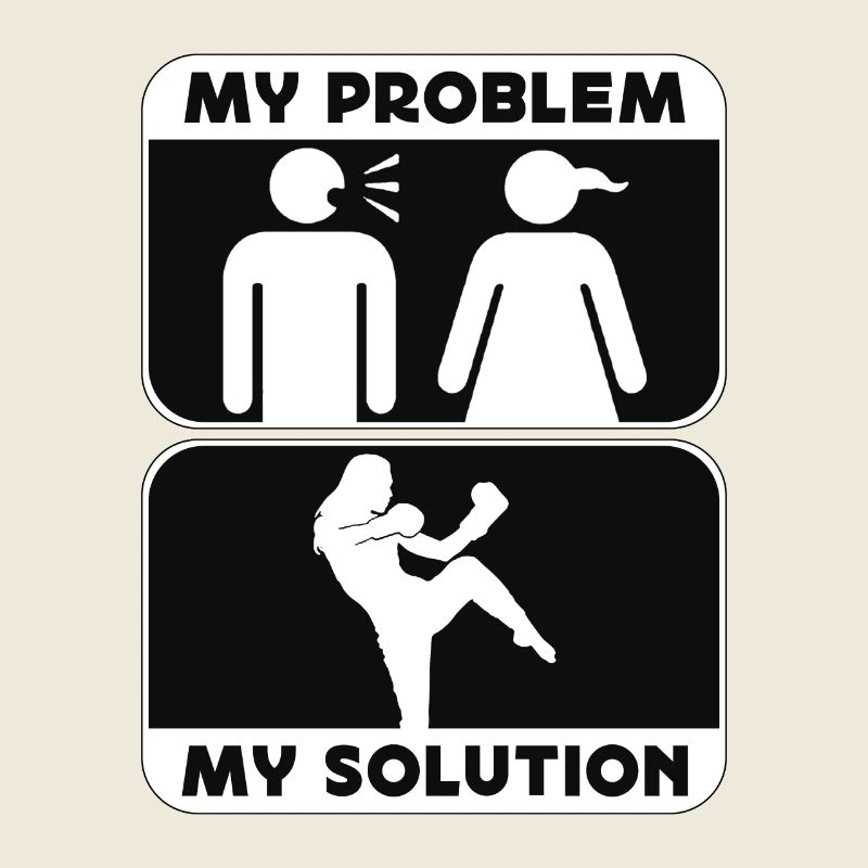 Kickboxer My Problem My Solution Pictogram Mom Dad