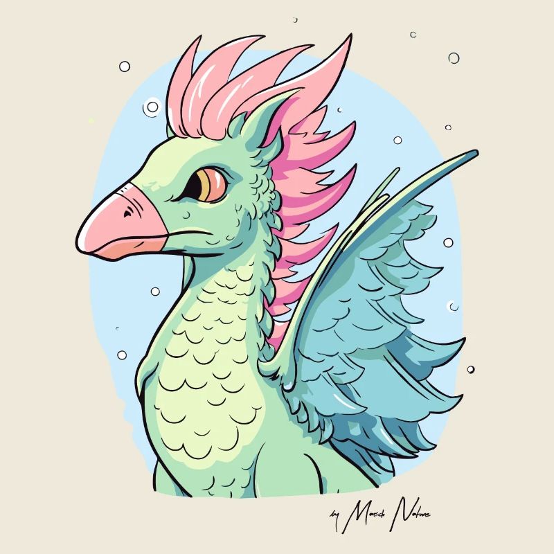 Un dragon aigle de dessin animé