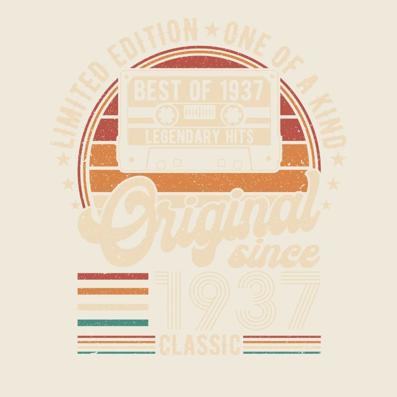 Vintage 87 Birthday Retro Style 1937