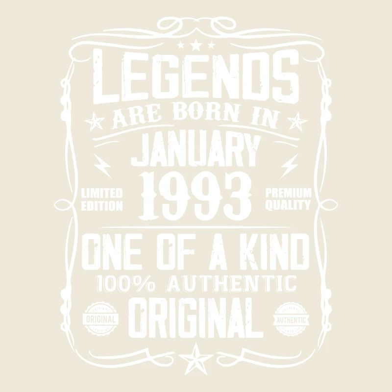 Geburtstagsgeschenk geboren im Januar 1993