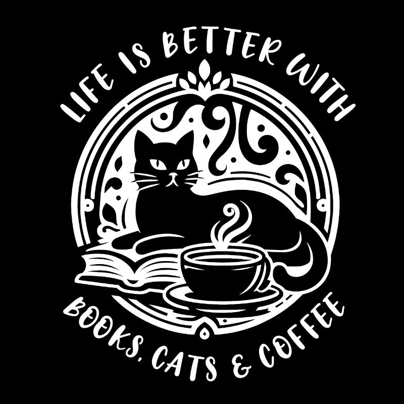Lebe glücklich mit Katzen Kaffee Bücher Katzenmama