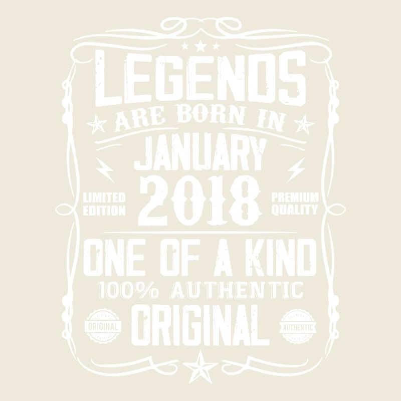 Geburtstagsgeschenk geboren im Januar 2018