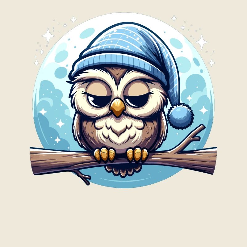 Owl Nightcap Sleeping Owl Moon