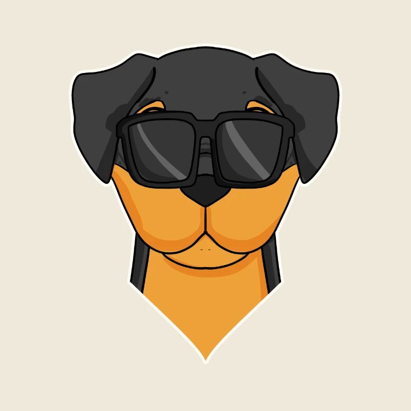 Chien Rottweiler avec des lunettes - chien cool