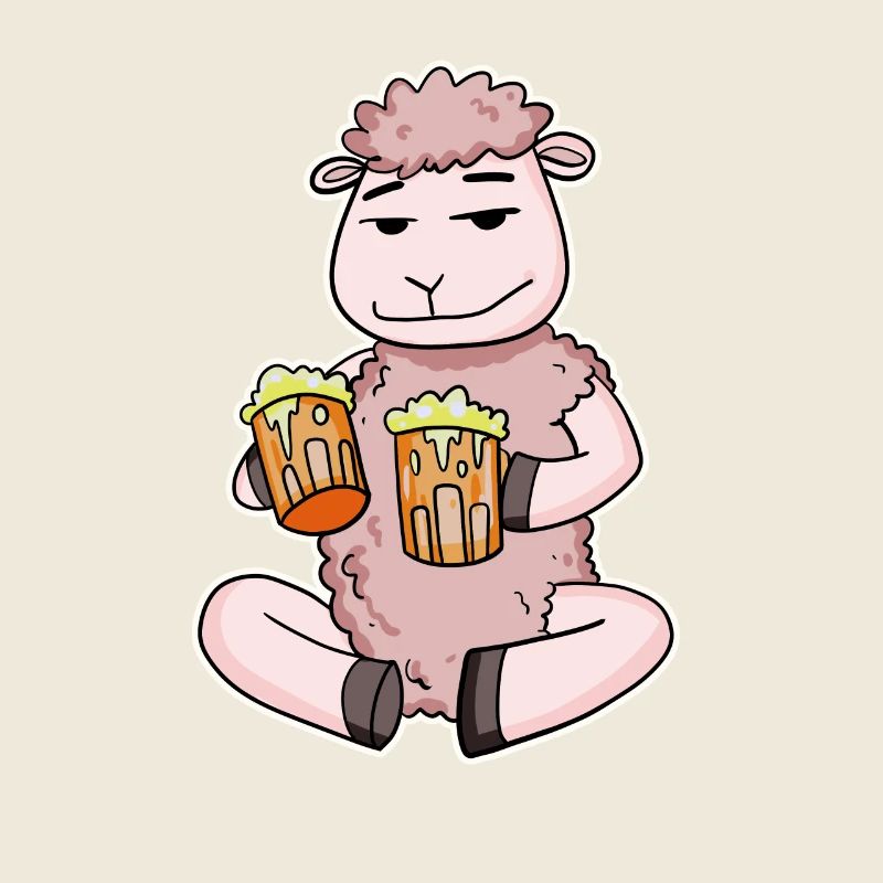 Sheep with beer