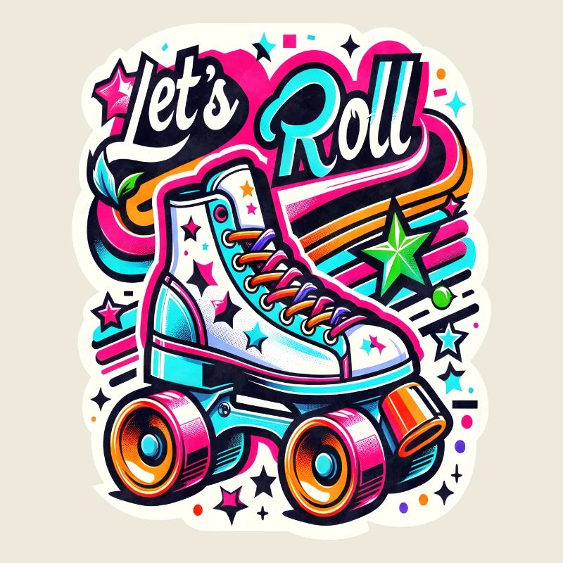 Let’s Roll Patins à roulettes Vintage Retro