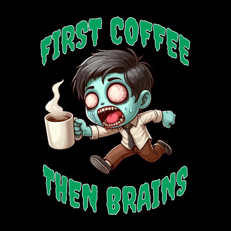 First Coffee Then Brains Zombie