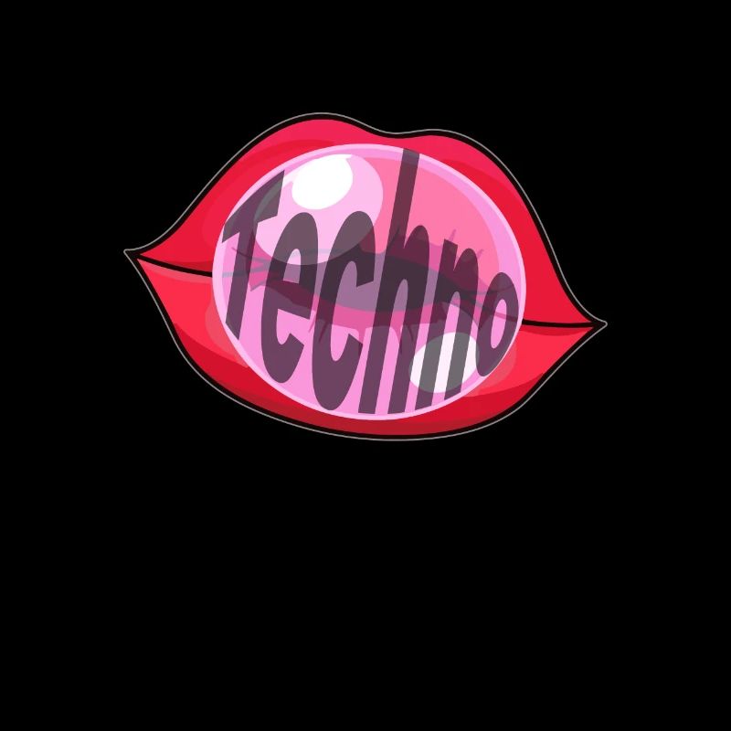 Mouth with Techno Bubblegum Bubble - Love Raver