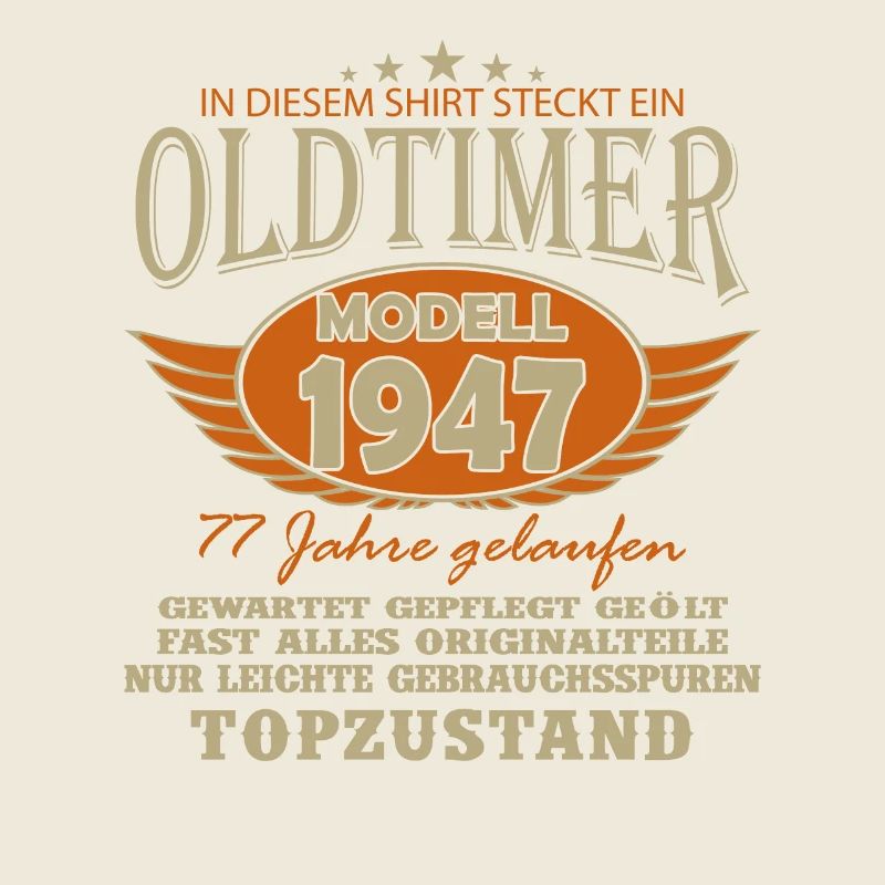 Millésime 1947 - 77e anniversaire Style rétro