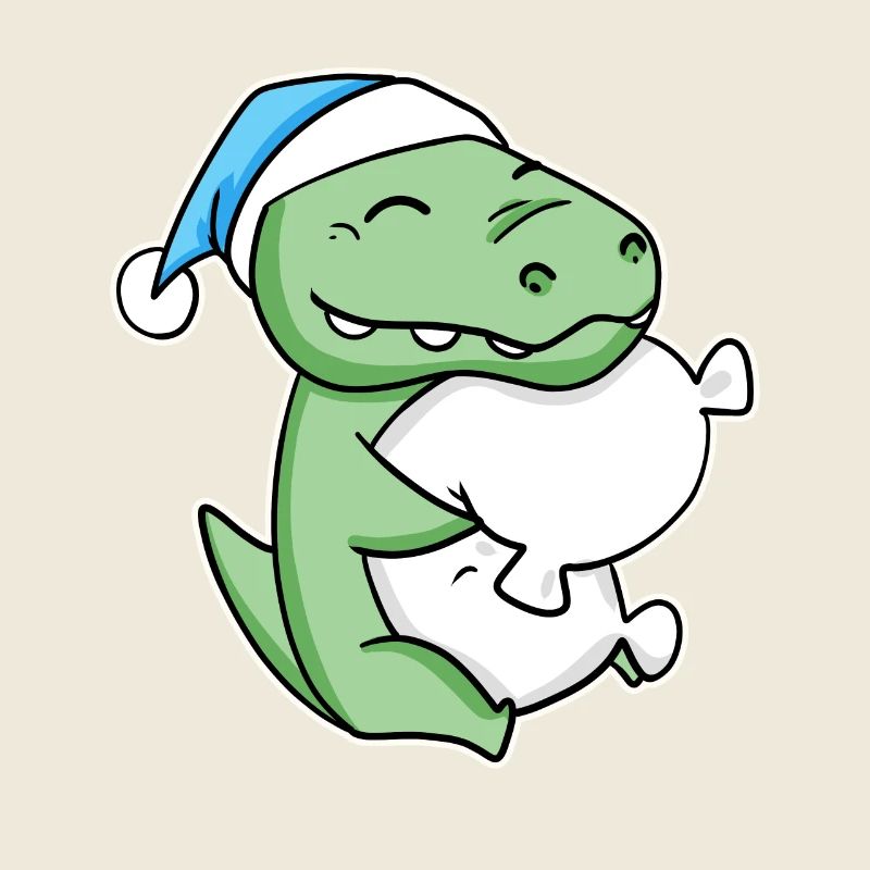 Crocodile with pillow and sleepy cap