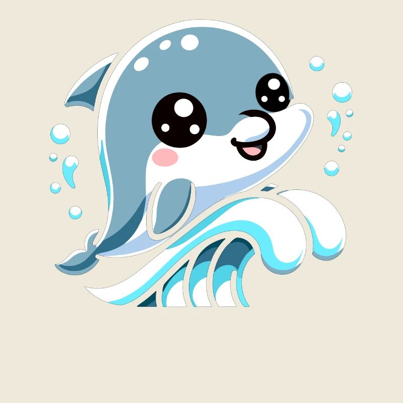 Adorable Dolphin Lover Graphic - Playful Sea Life