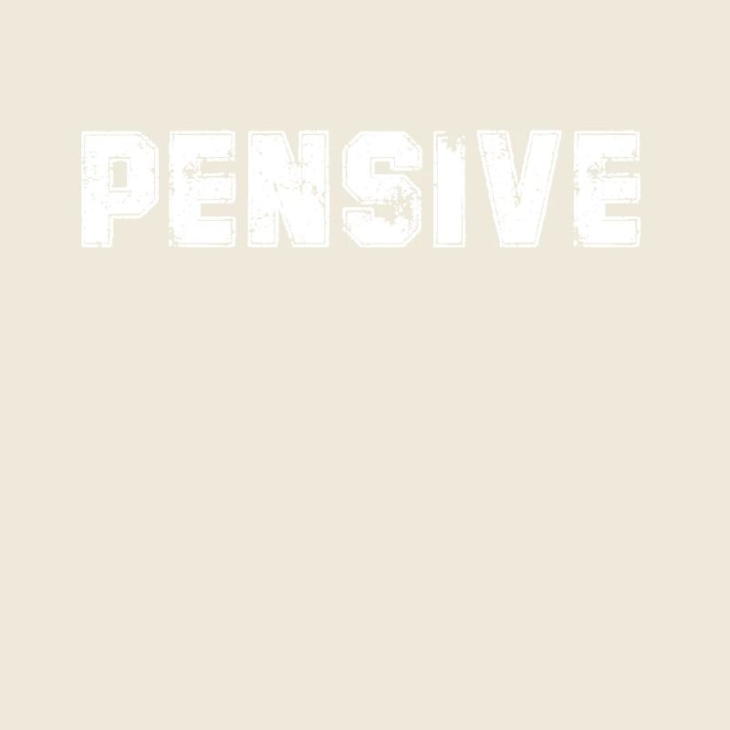 Pensive Vintage Mood Emotion Black Text Apparel