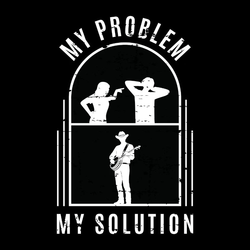 Banjo Player My Problem My Solution Pictogram Dad